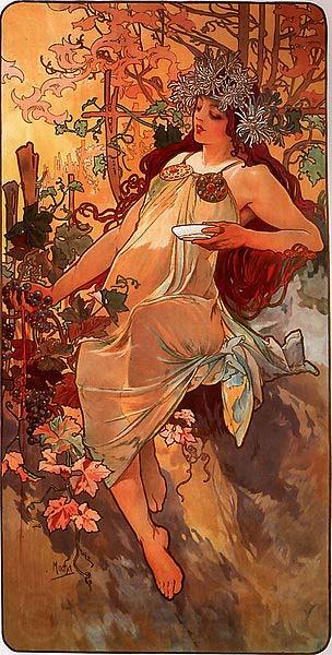 Alfons Mucha Autumn Norge oil painting art